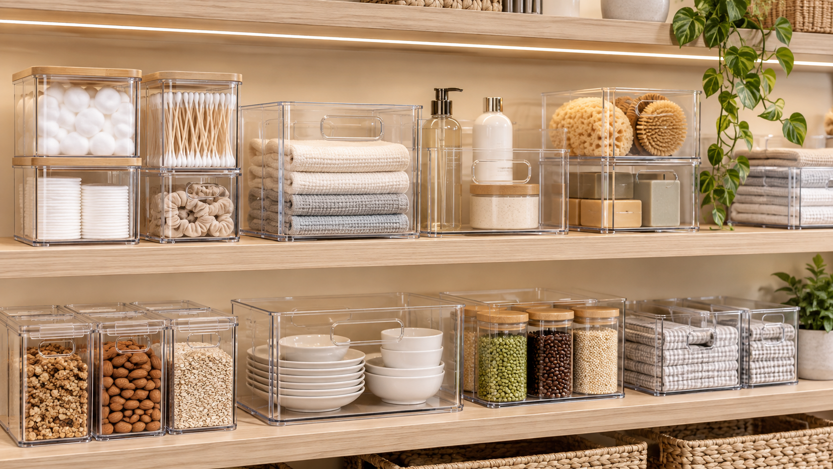 Illustrative retail-ready home organization products